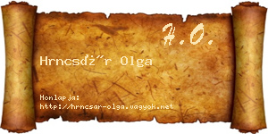 Hrncsár Olga névjegykártya