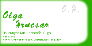 olga hrncsar business card
