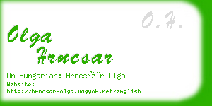 olga hrncsar business card